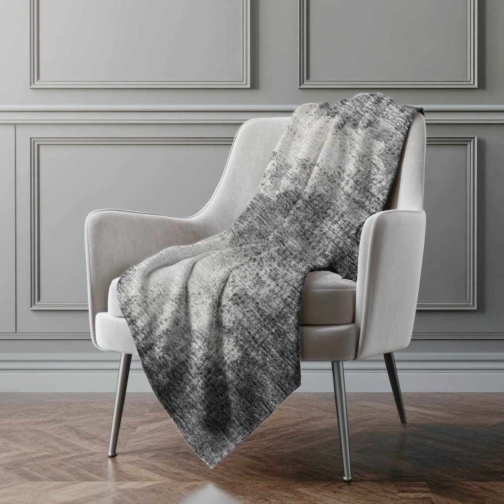 Premium Machine Washable ASB34 Black 50" x 70" Sherpa Throw Blanket. Picture 5