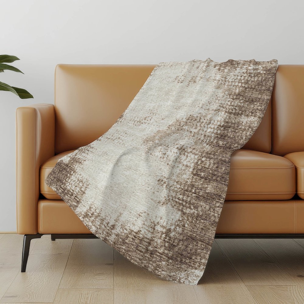 Premium Machine Washable ASB34 Brown 50" x 70" Sherpa Throw Blanket. Picture 4