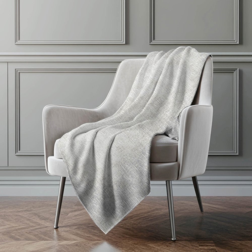 Premium Machine Washable ASB34 Gray 50" x 70" Sherpa Throw Blanket. Picture 5