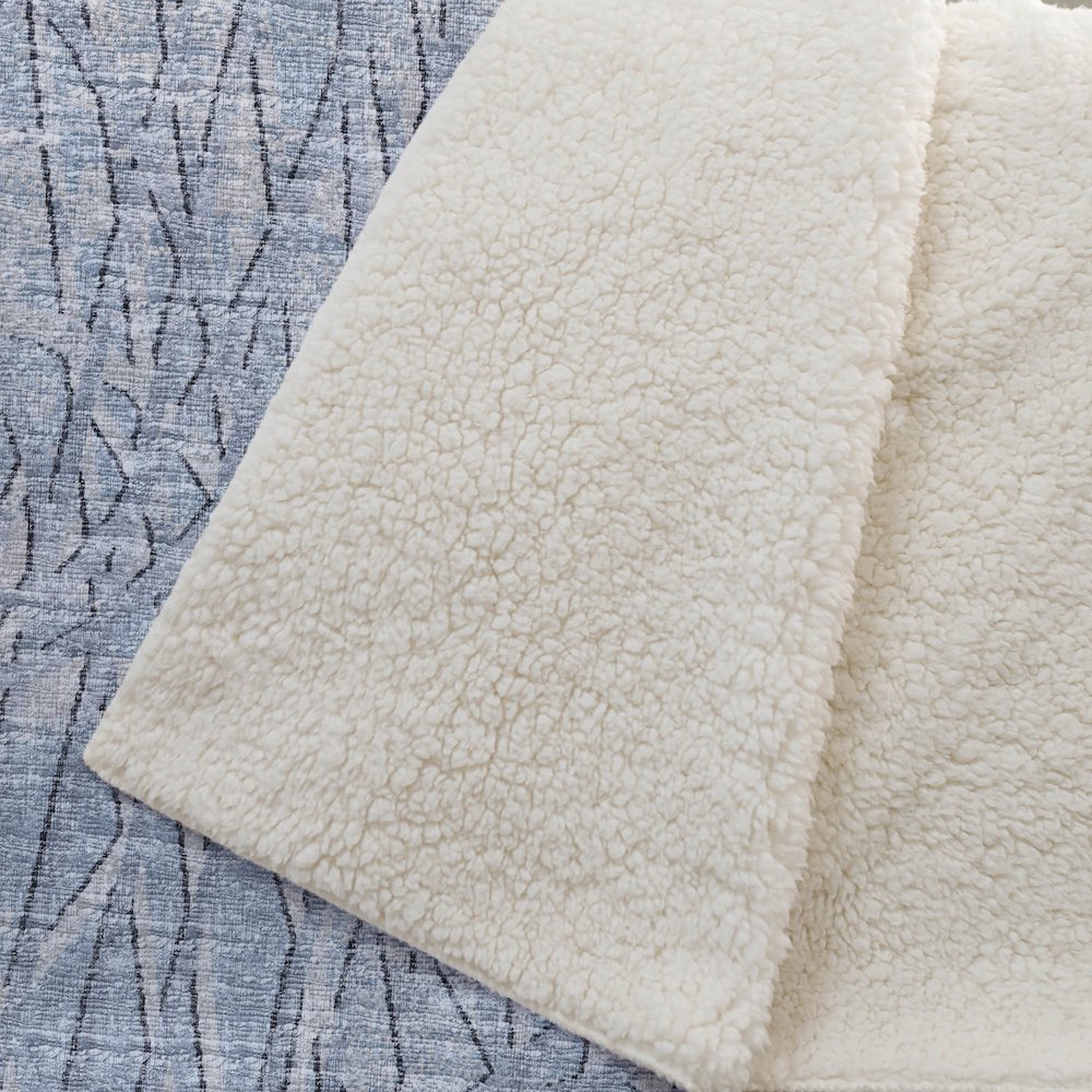 Premium Machine Washable ASB35 Blue 50" x 70" Sherpa Throw Blanket. Picture 2