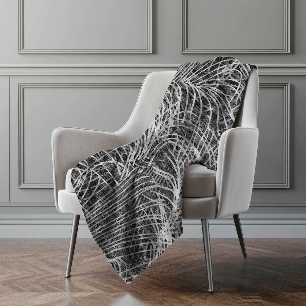 Premium Machine Washable ASB35 Charcoal 50" x 70" Sherpa Throw Blanket. Picture 5