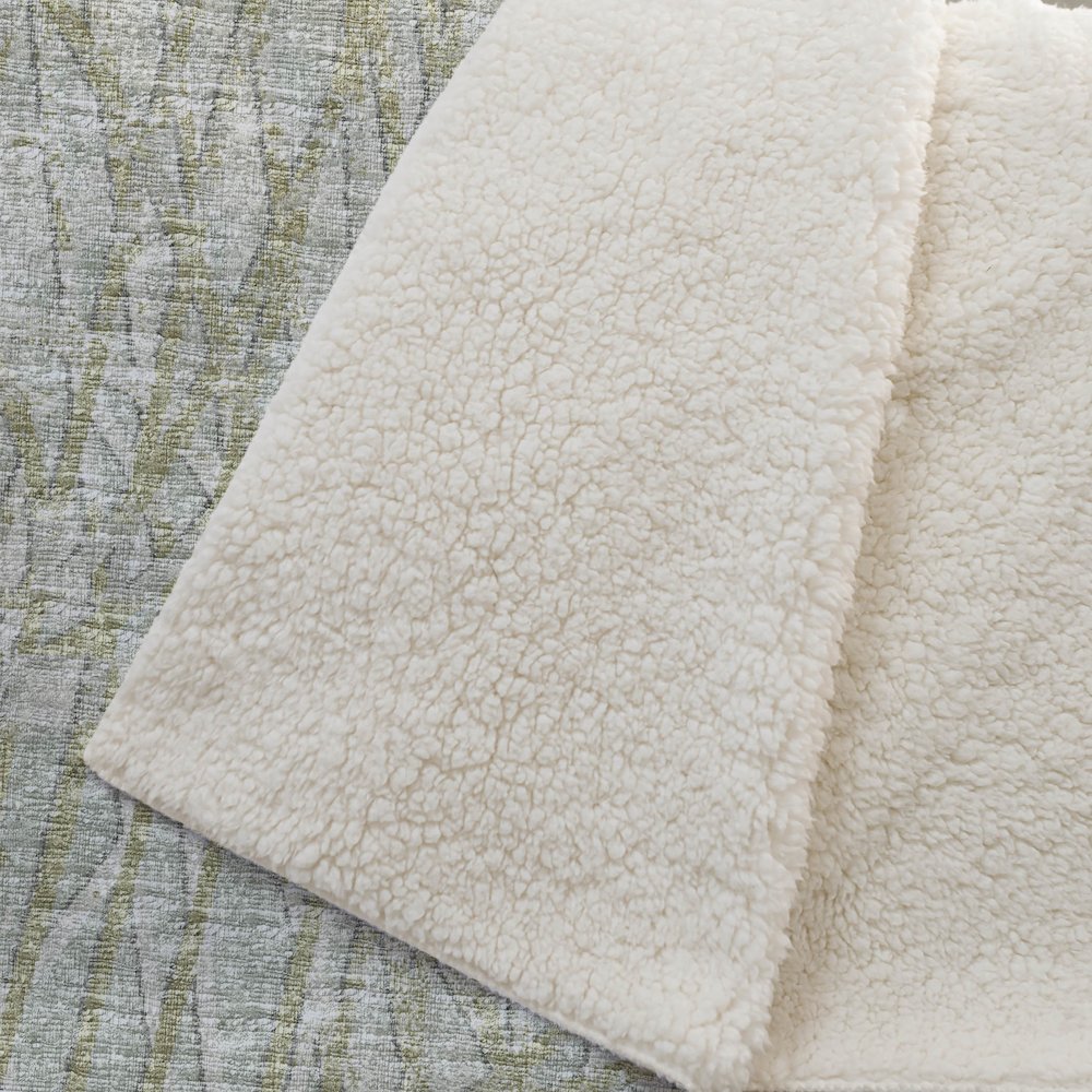 Premium Machine Washable ASB35 Sage 50" x 70" Sherpa Throw Blanket. Picture 2
