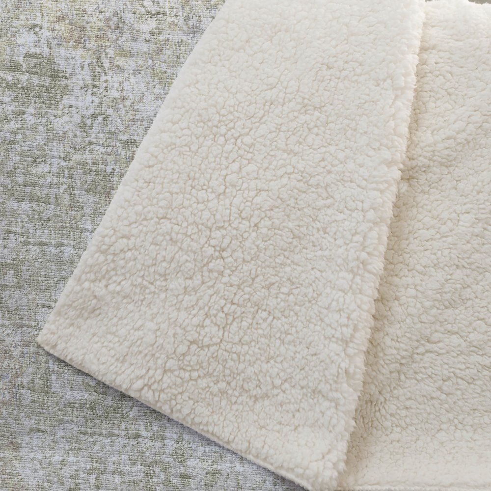Premium Machine Washable ASB36 Beige 50" x 70" Sherpa Throw Blanket. Picture 2