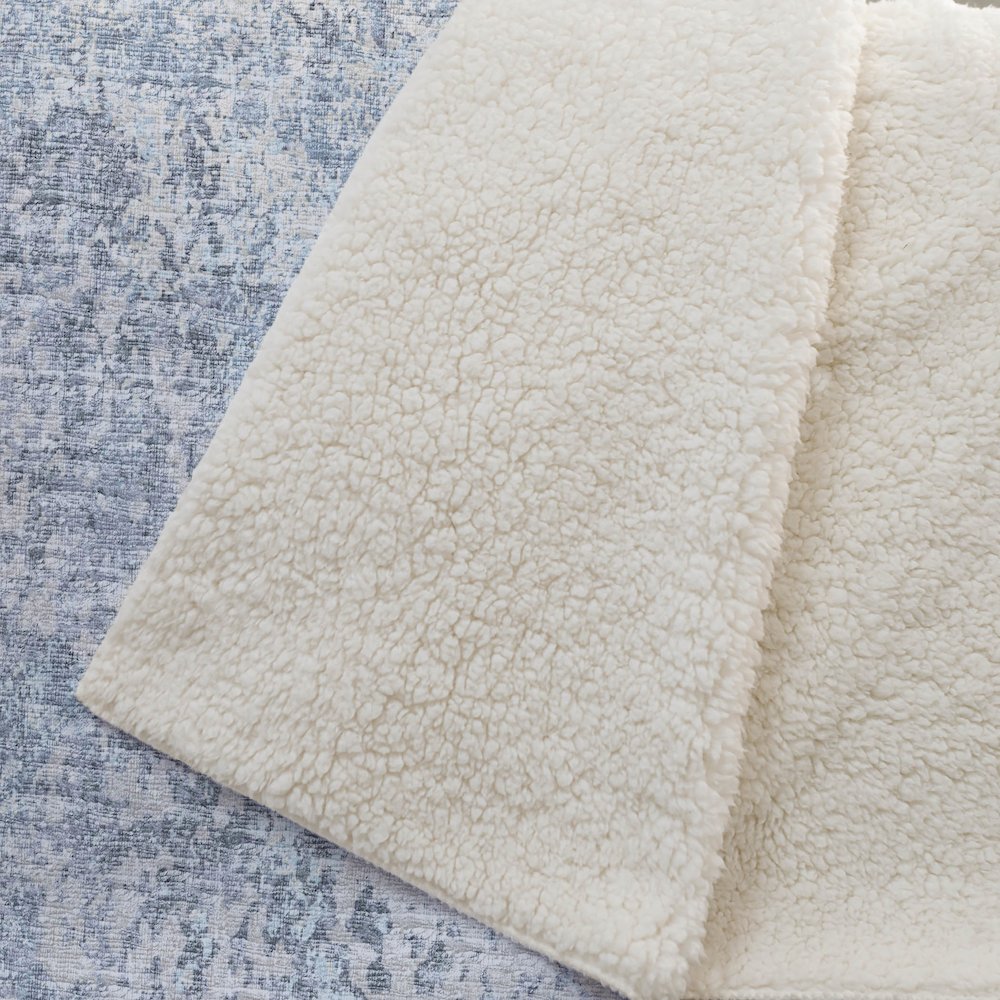 Premium Machine Washable ASB36 Blue 50" x 70" Sherpa Throw Blanket. Picture 2