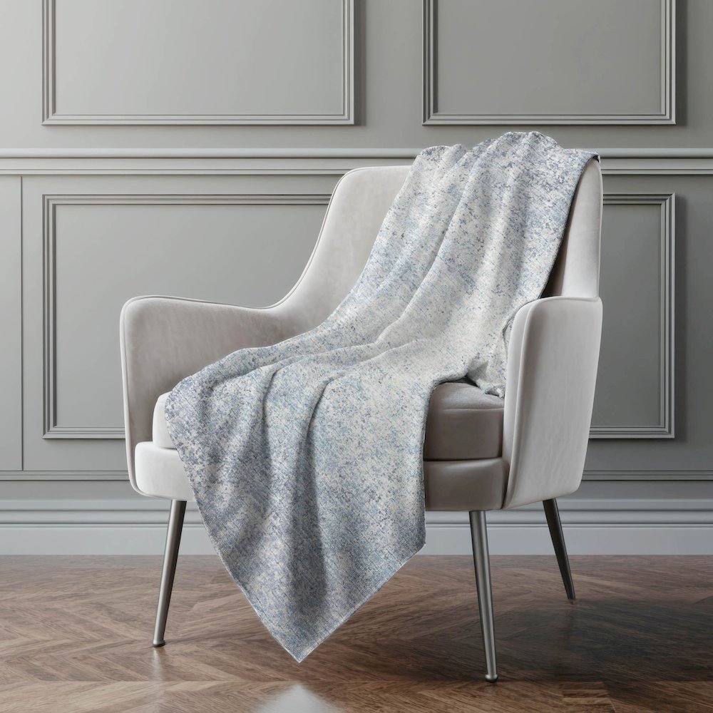 Premium Machine Washable ASB36 Blue 50" x 70" Sherpa Throw Blanket. Picture 5