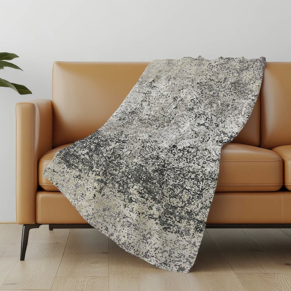 Premium Machine Washable ASB36 Gray 50" x 70" Sherpa Throw Blanket. Picture 4