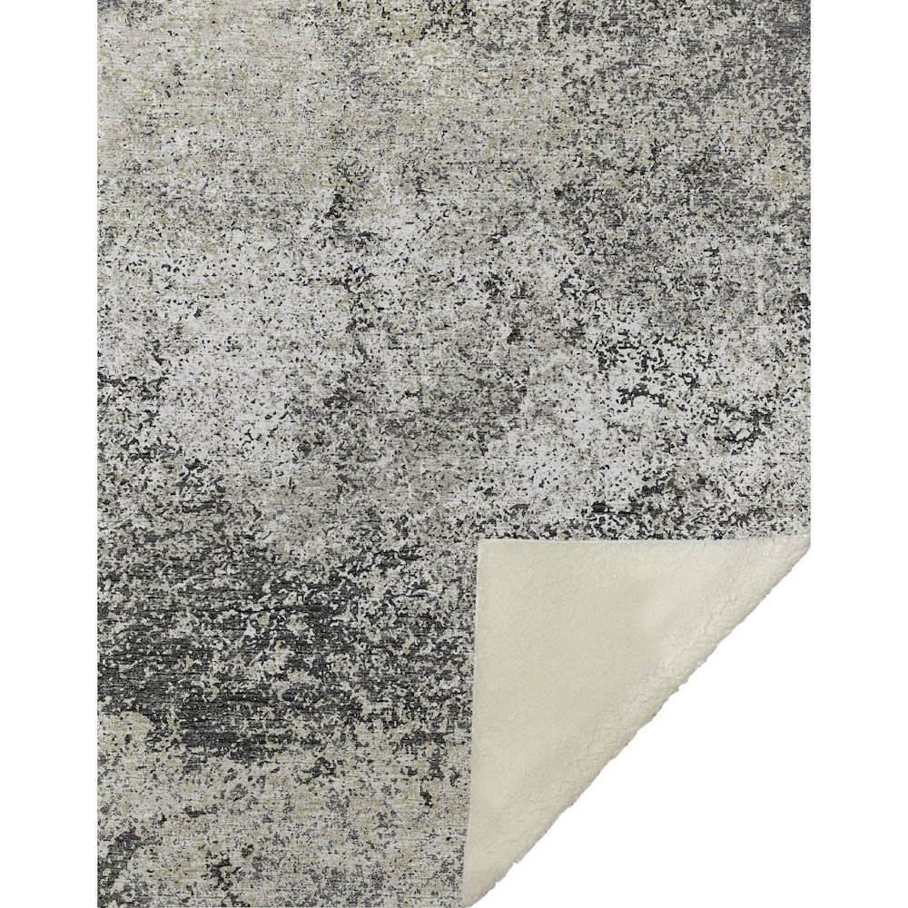 Premium Machine Washable ASB36 Gray 50" x 70" Sherpa Throw Blanket. Picture 1