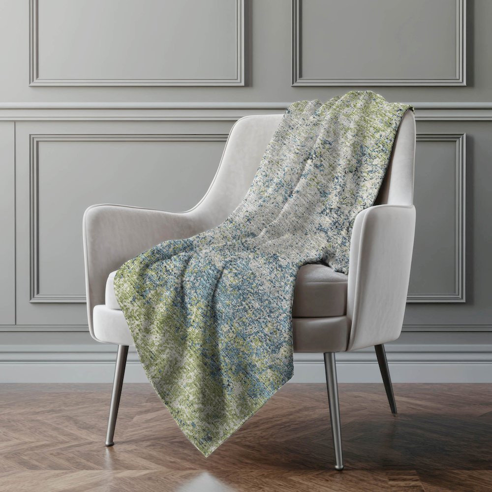 Premium Machine Washable ASB36 Green 50" x 70" Sherpa Throw Blanket. Picture 5