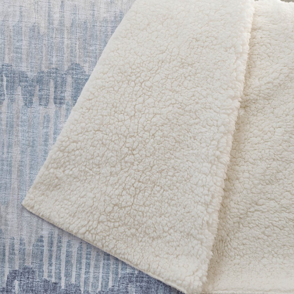Premium Machine Washable ASB37 Blue 50" x 70" Sherpa Throw Blanket. Picture 2