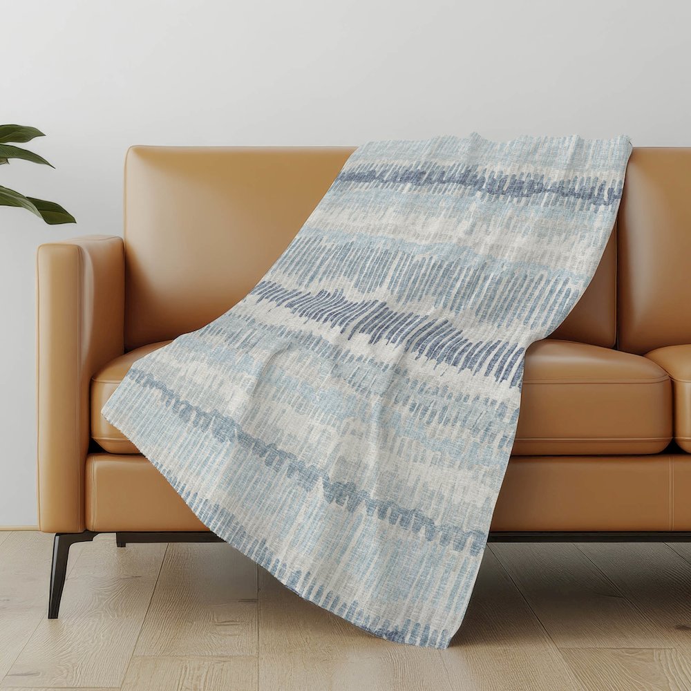 Premium Machine Washable ASB37 Blue 50" x 70" Sherpa Throw Blanket. Picture 4