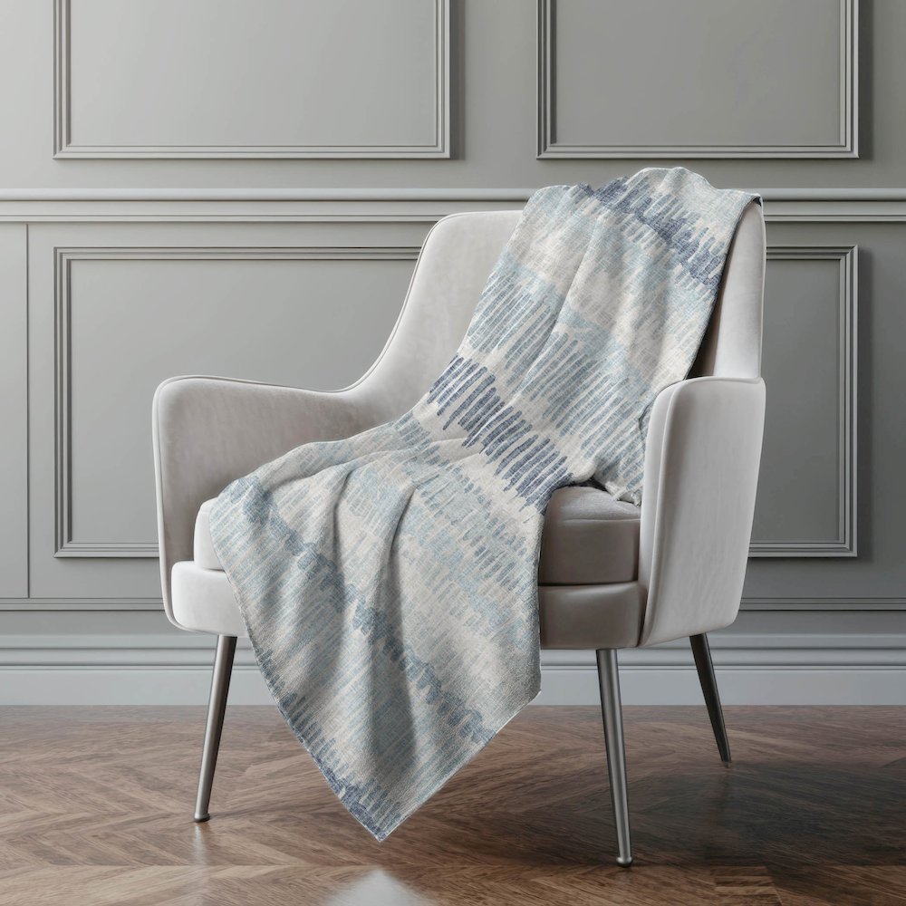 Premium Machine Washable ASB37 Blue 50" x 70" Sherpa Throw Blanket. Picture 5
