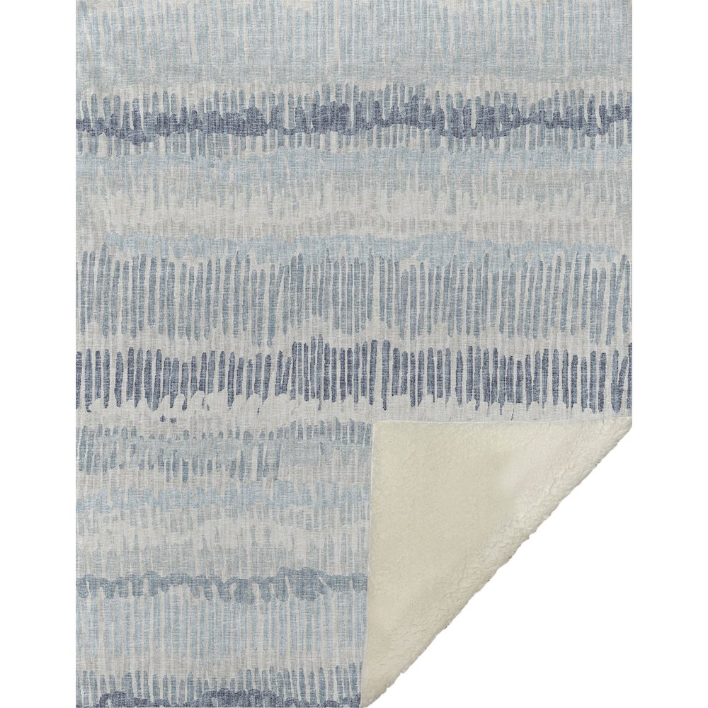 Premium Machine Washable ASB37 Blue 50" x 70" Sherpa Throw Blanket. Picture 1