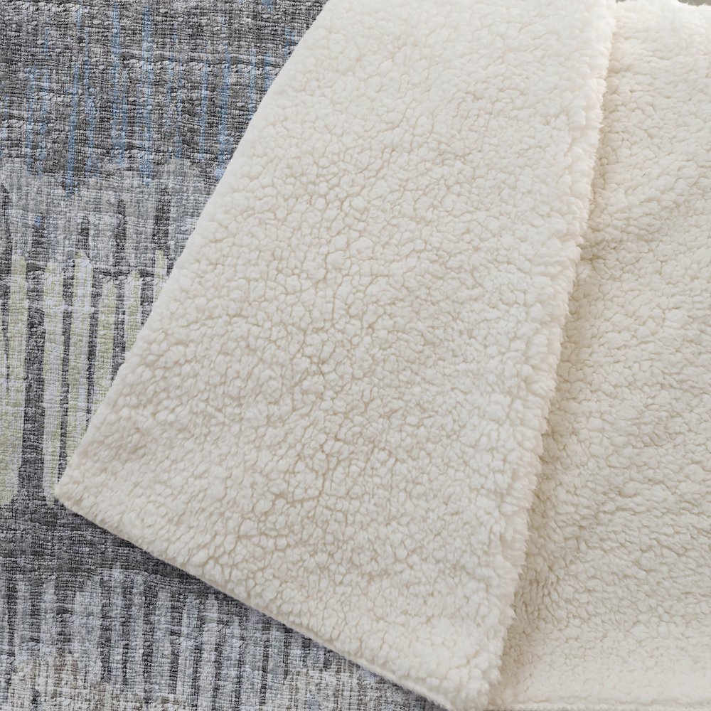 Premium Machine Washable ASB37 Gray 50" x 70" Sherpa Throw Blanket. Picture 2