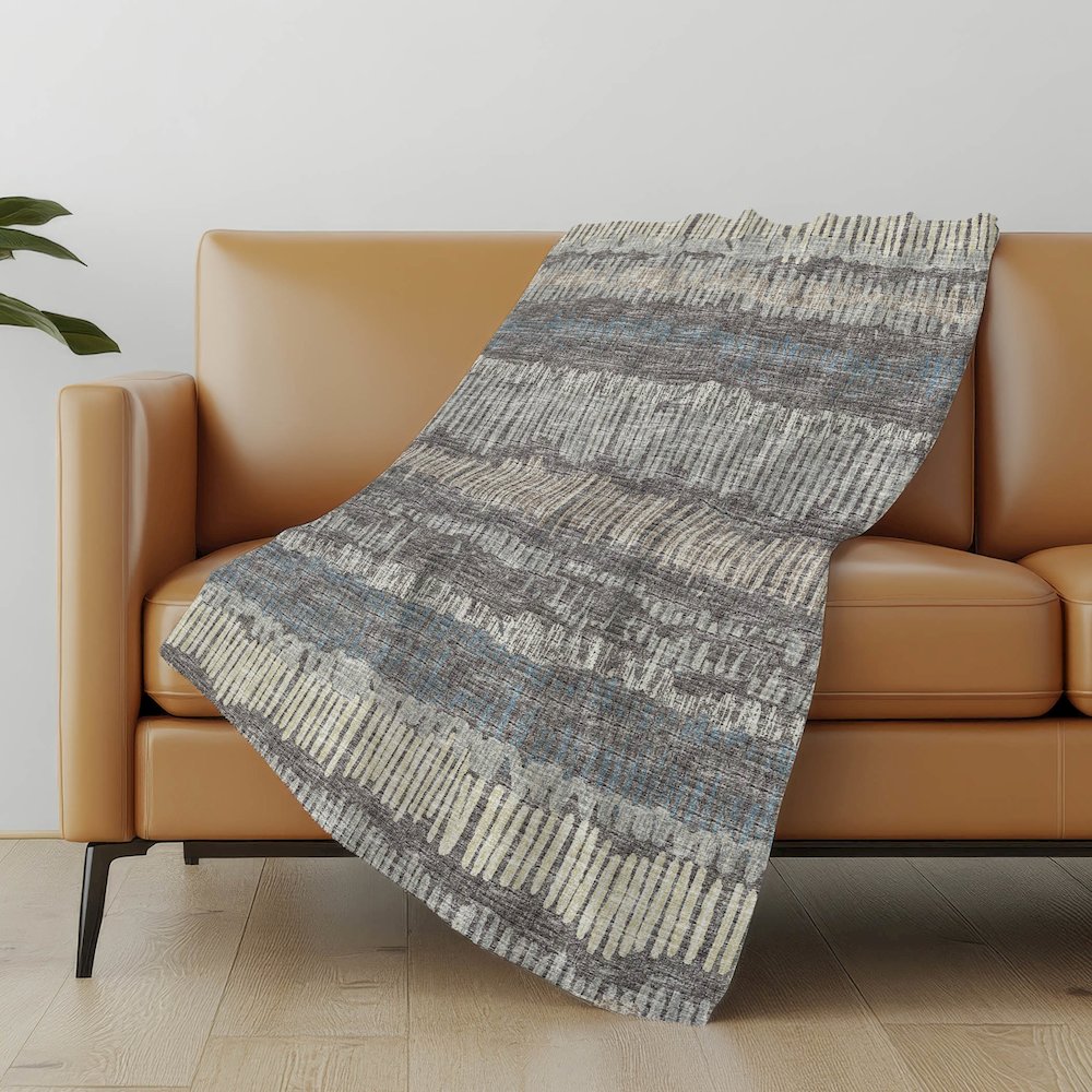 Premium Machine Washable ASB37 Gray 50" x 70" Sherpa Throw Blanket. Picture 4
