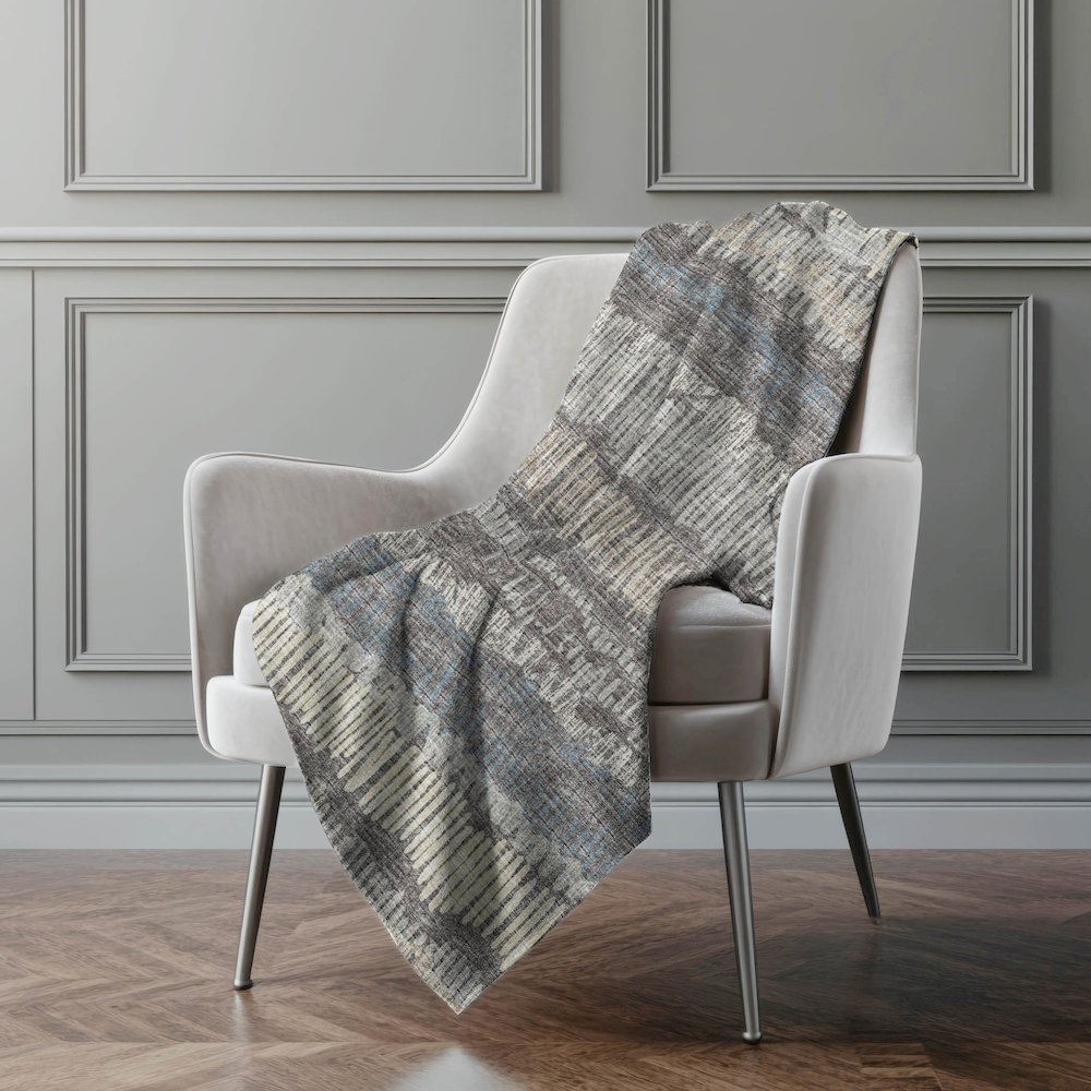 Premium Machine Washable ASB37 Gray 50" x 70" Sherpa Throw Blanket. Picture 5