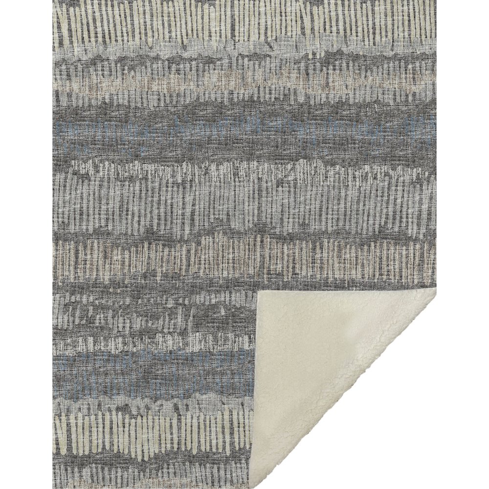 Premium Machine Washable ASB37 Gray 50" x 70" Sherpa Throw Blanket. Picture 1