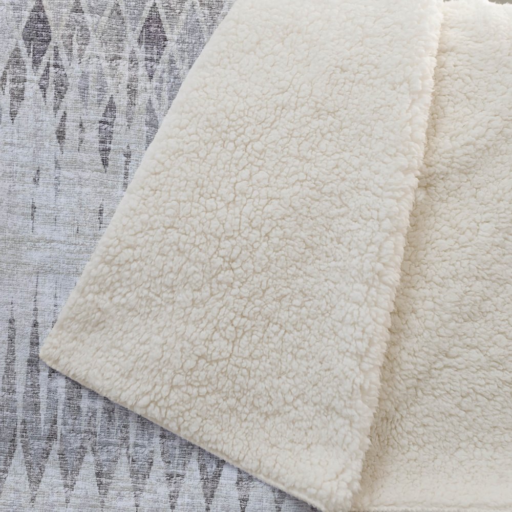 Premium Machine Washable ASB38 Beige 50" x 70" Sherpa Throw Blanket. Picture 2