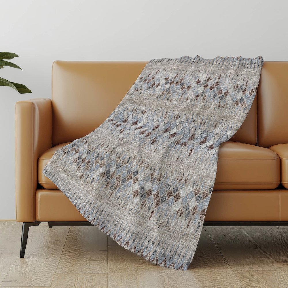 Premium Machine Washable ASB38 Blue 50" x 70" Sherpa Throw Blanket. Picture 4