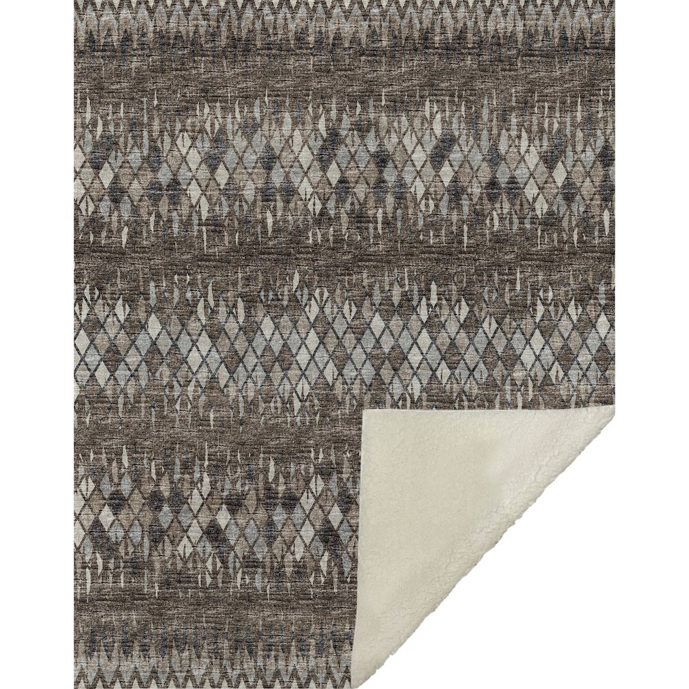 Premium Machine Washable ASB38 Brown 50" x 70" Sherpa Throw Blanket. Picture 1