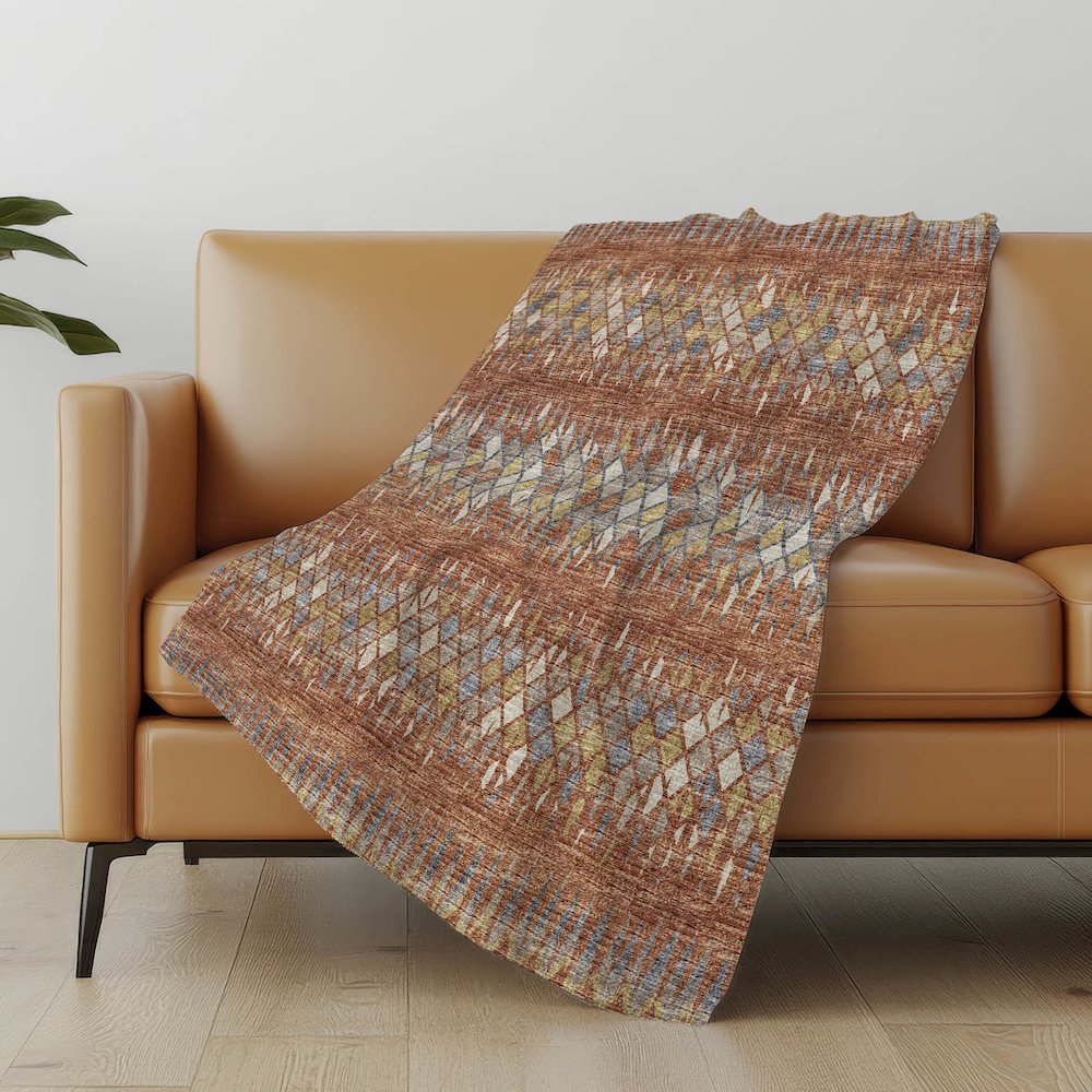 Premium Machine Washable ASB38 Spice 50" x 70" Sherpa Throw Blanket. Picture 4