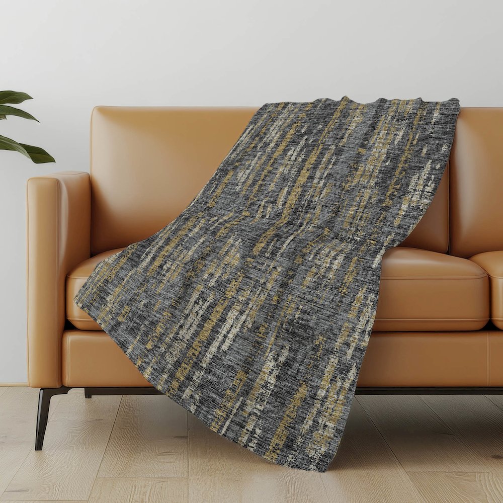 Premium Machine Washable ASB39 Granite 50" x 70" Sherpa Throw Blanket. Picture 4