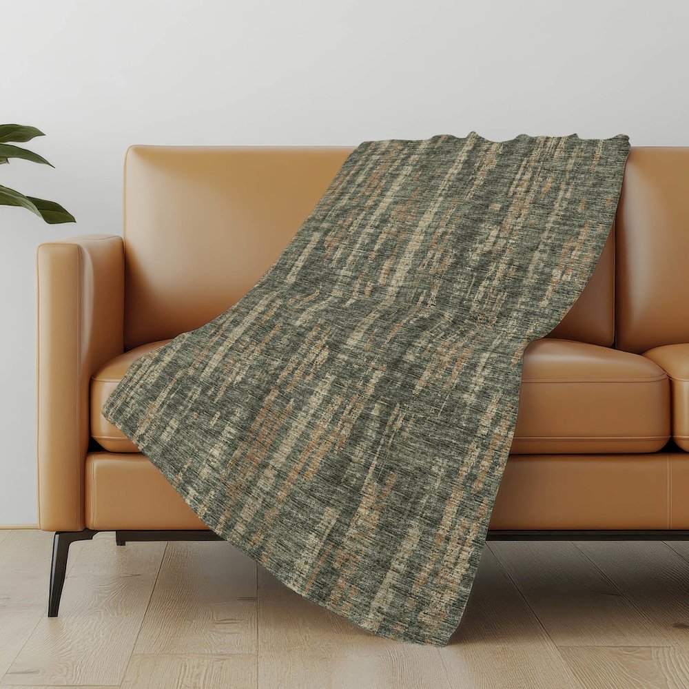 Premium Machine Washable ASB39 Green 50" x 70" Sherpa Throw Blanket. Picture 4