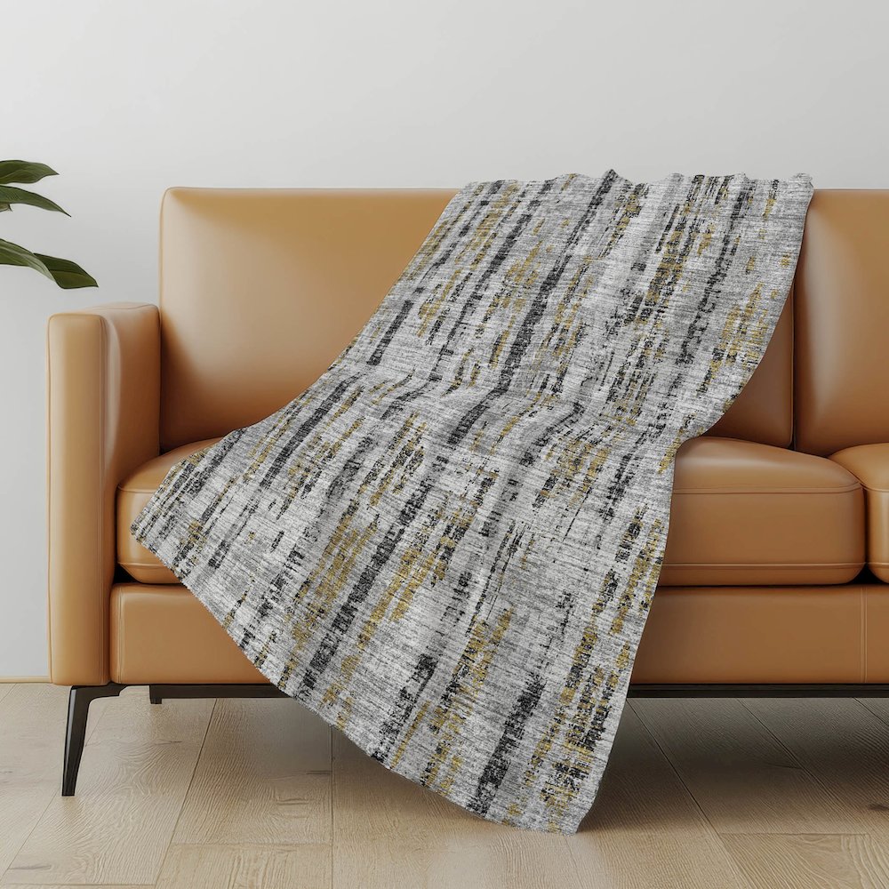 Premium Machine Washable ASB39 Silver 50" x 70" Sherpa Throw Blanket. Picture 4