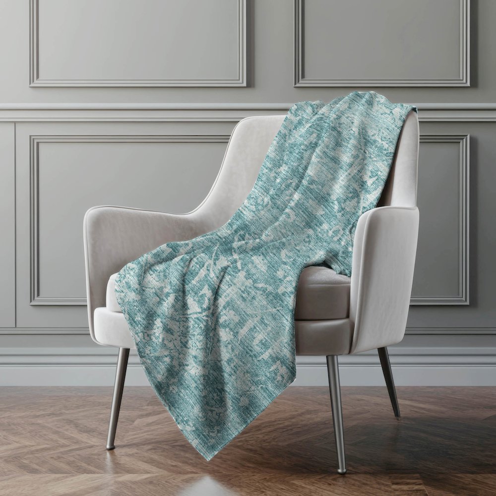 Premium Machine Washable ASB40 Blue 50" x 70" Sherpa Throw Blanket. Picture 5