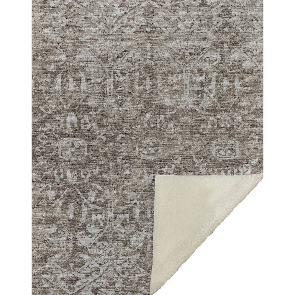 Premium Machine Washable ASB40 Brown 50" x 70" Sherpa Throw Blanket. Picture 1