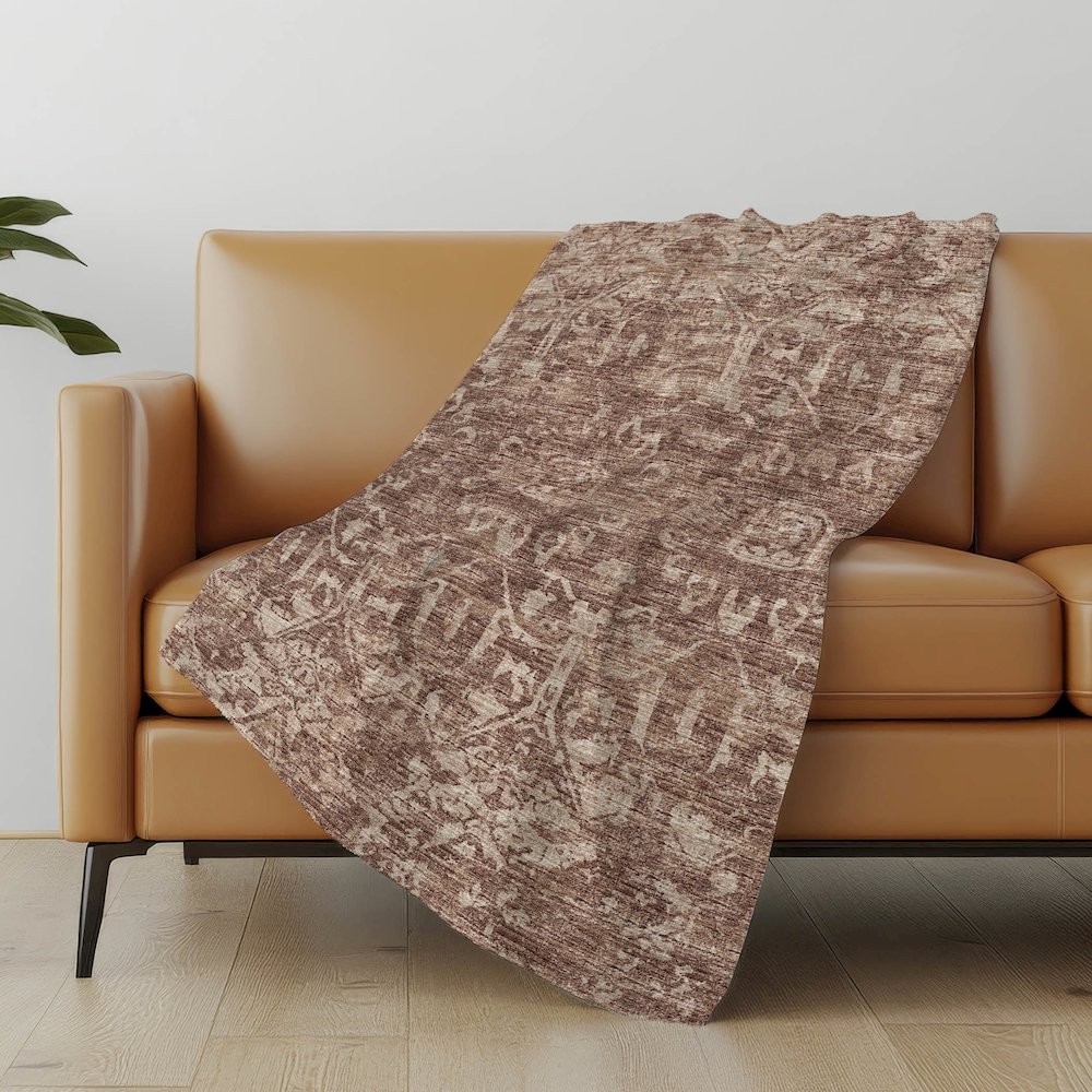 Premium Machine Washable ASB40 Chocolate 50" x 70" Sherpa Throw Blanket. Picture 4