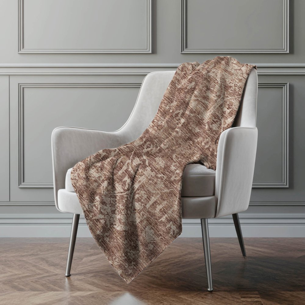 Premium Machine Washable ASB40 Chocolate 50" x 70" Sherpa Throw Blanket. Picture 5