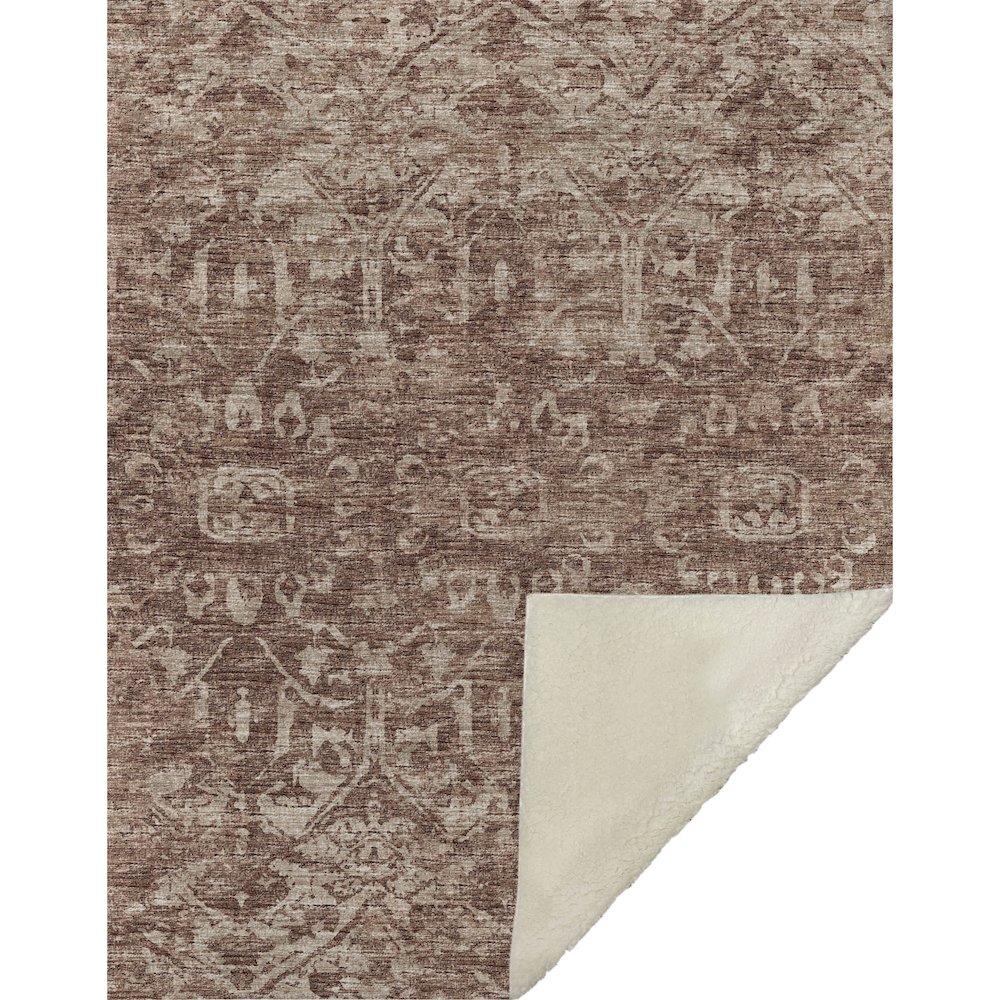 Premium Machine Washable ASB40 Chocolate 50" x 70" Sherpa Throw Blanket. Picture 1