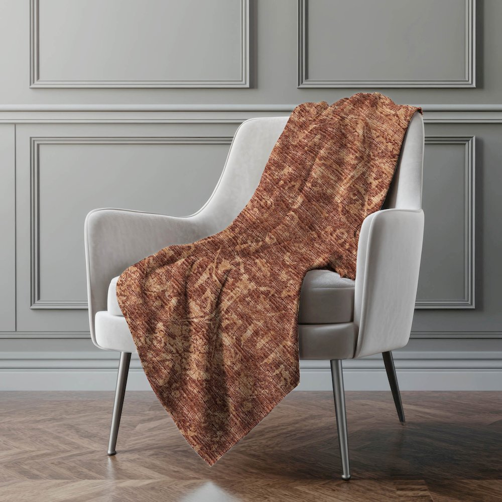 Premium Machine Washable ASB40 Clay 50" x 70" Sherpa Throw Blanket. Picture 5