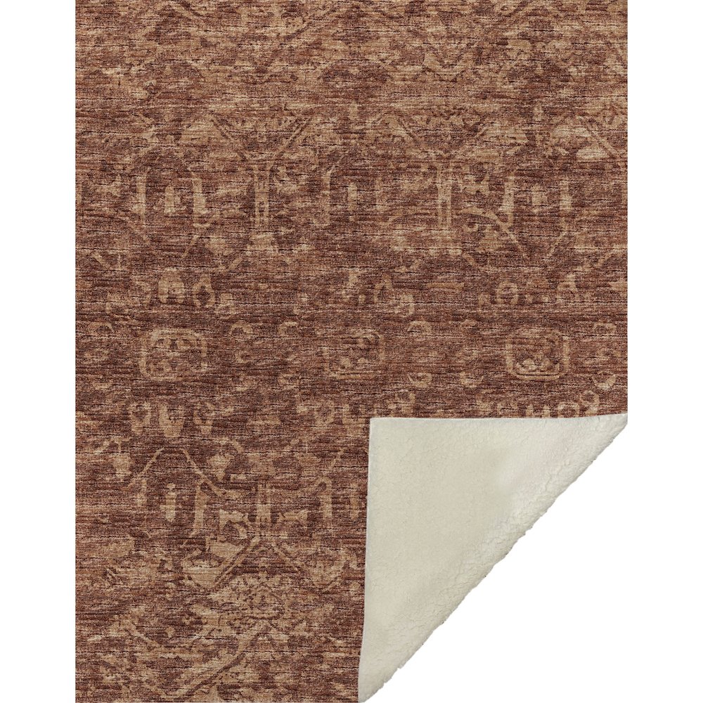 Premium Machine Washable ASB40 Clay 50" x 70" Sherpa Throw Blanket. Picture 1