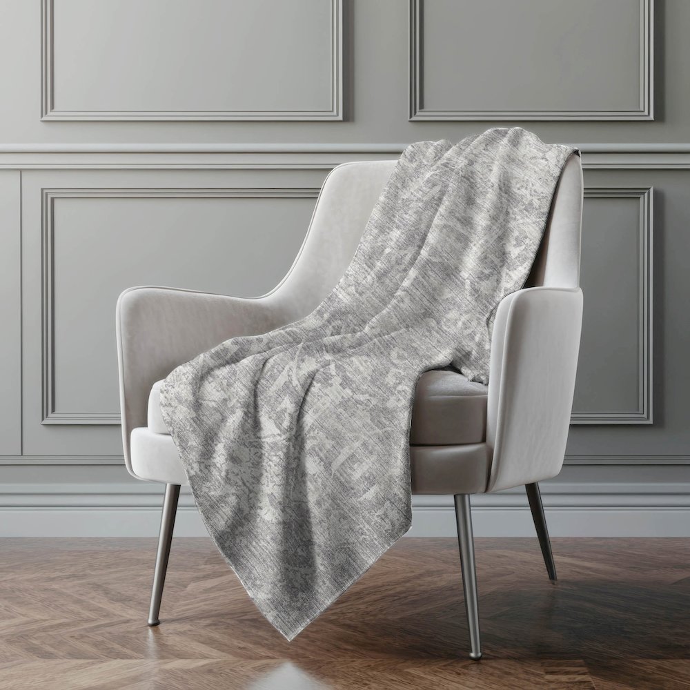 Premium Machine Washable ASB40 Gray 50" x 70" Sherpa Throw Blanket. Picture 5