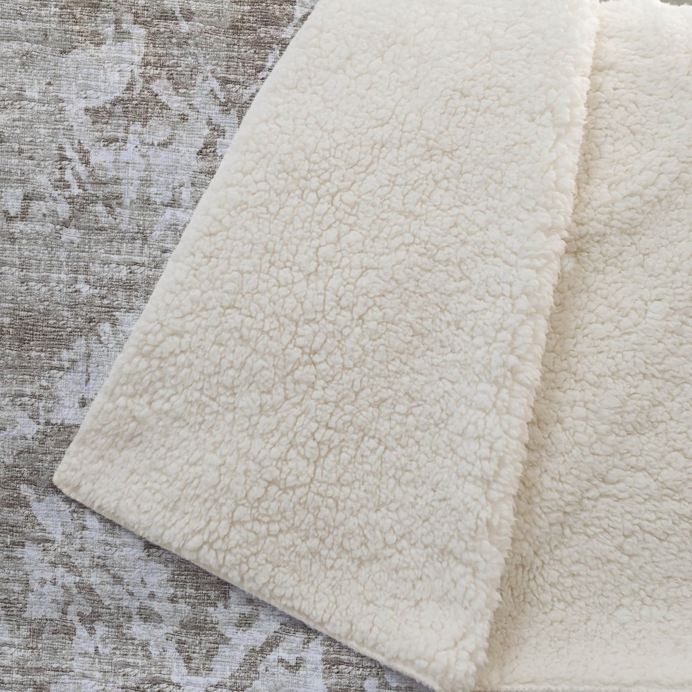 Premium Machine Washable ASB40 Taupe 50" x 70" Sherpa Throw Blanket. Picture 2