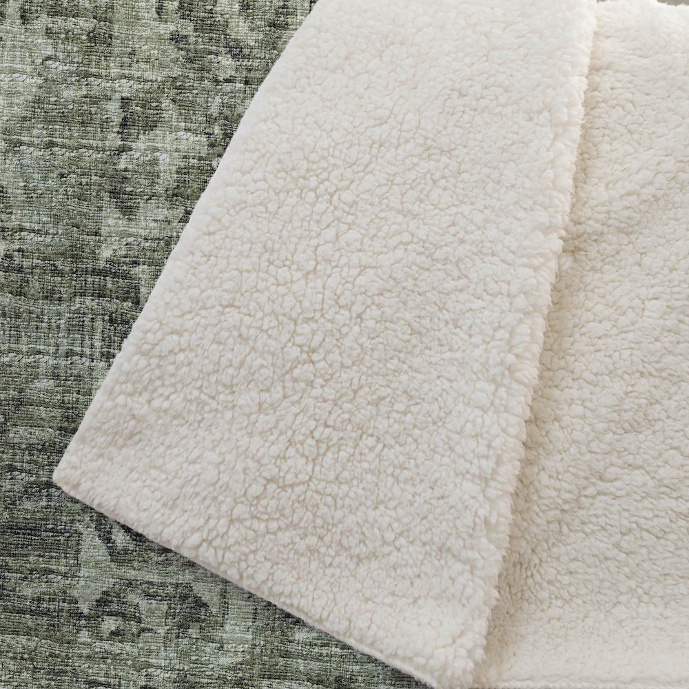 Premium Machine Washable ASB41 Olive 50" x 70" Sherpa Throw Blanket. Picture 2