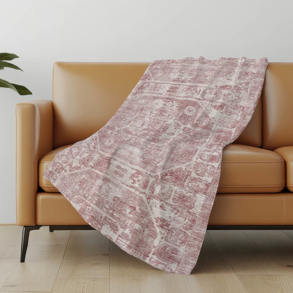 Premium Machine Washable ASB41 Pink 50" x 70" Sherpa Throw Blanket. Picture 4