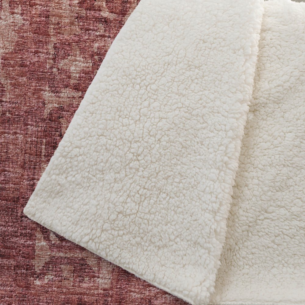 Premium Machine Washable ASB41 Spice 50" x 70" Sherpa Throw Blanket. Picture 2