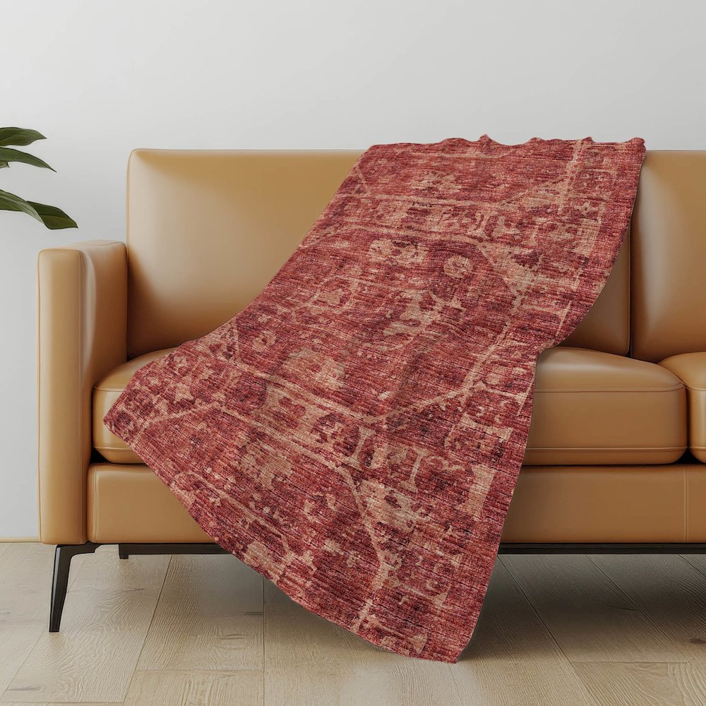 Premium Machine Washable ASB41 Spice 50" x 70" Sherpa Throw Blanket. Picture 4