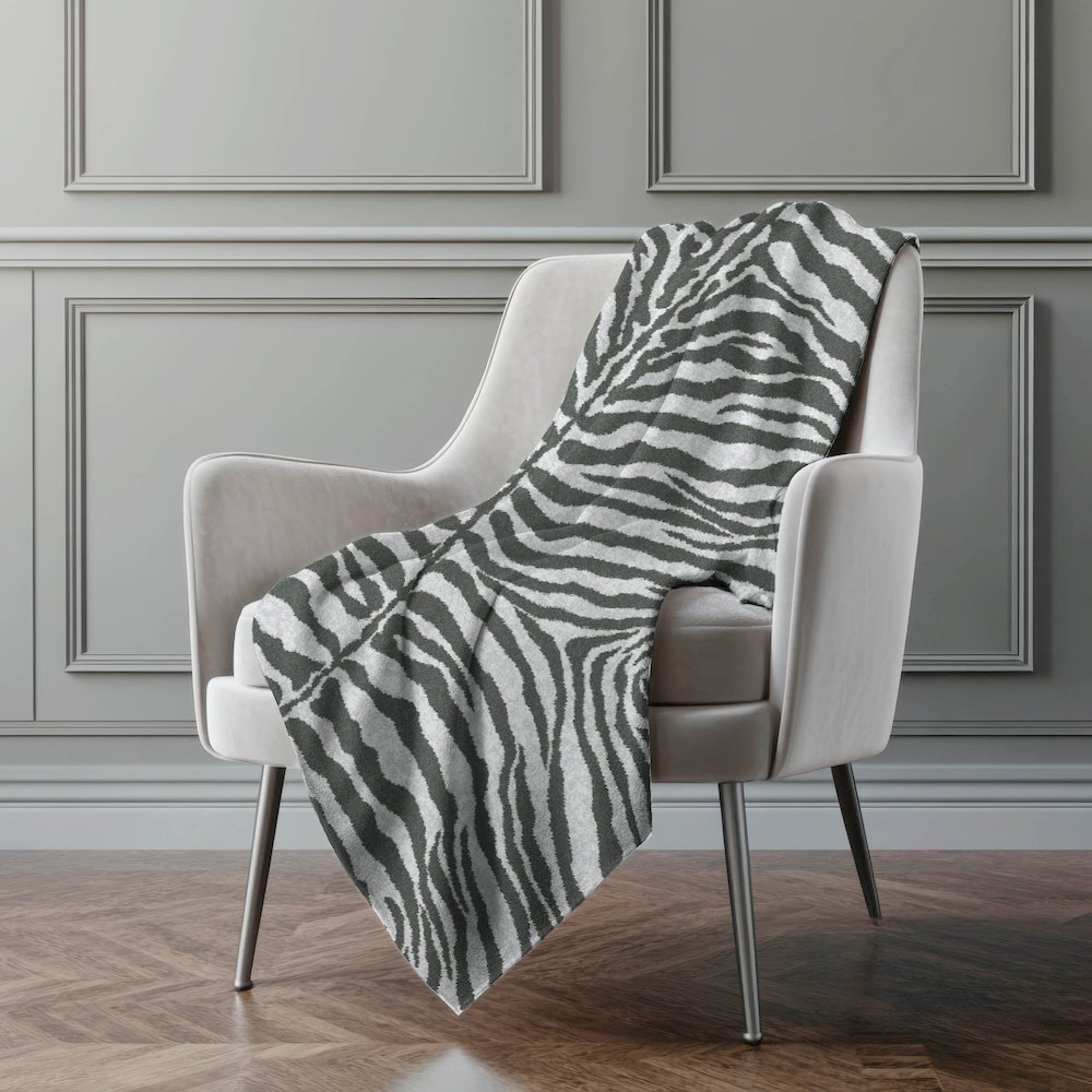 Premium Machine Washable ASB42 Gray 50" x 70" Sherpa Throw Blanket. Picture 5