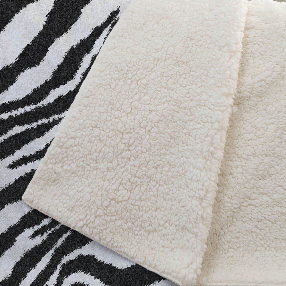 Premium Machine Washable ASB42 Pearl 50" x 70" Sherpa Throw Blanket. Picture 2