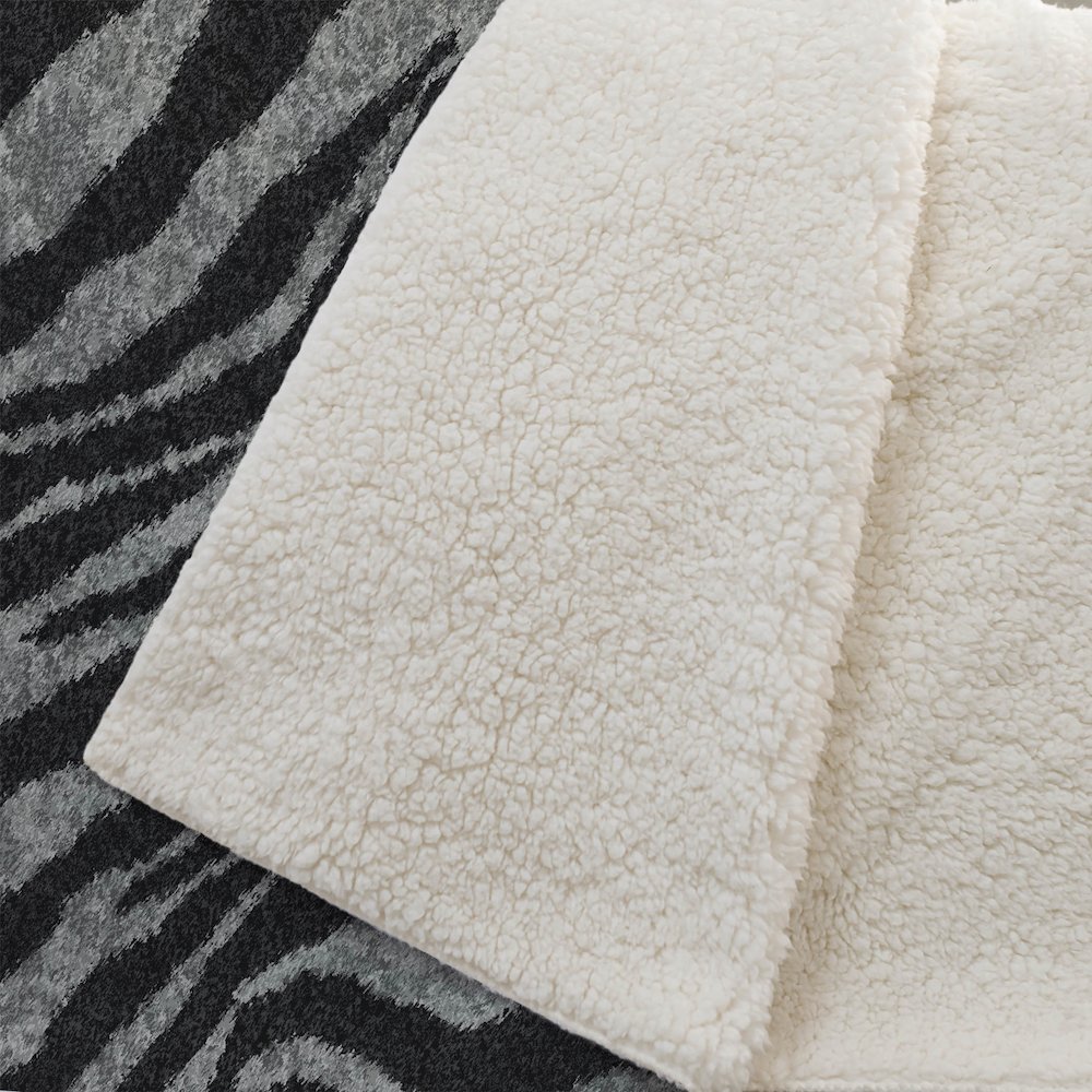 Premium Machine Washable ASB42 Shadow  50" x 70" Sherpa Throw Blanket. Picture 2
