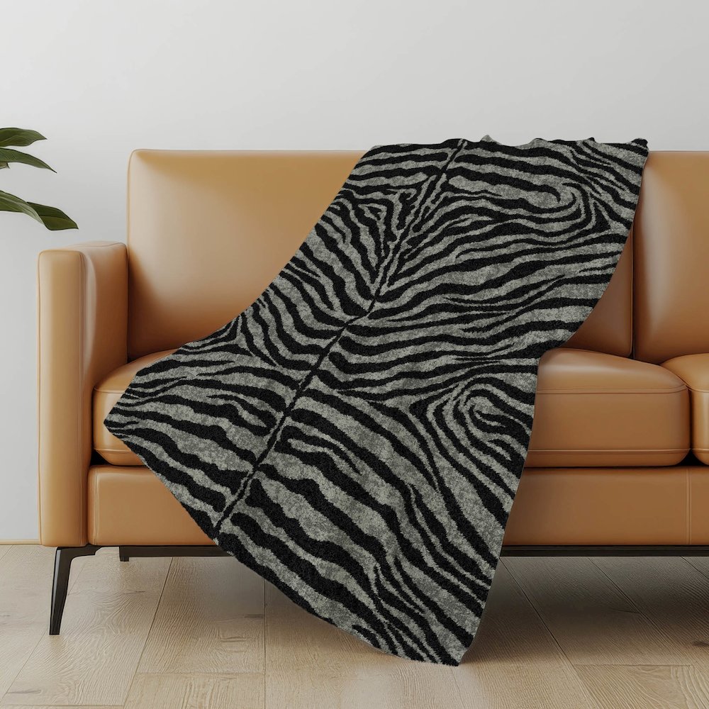 Premium Machine Washable ASB42 Shadow  50" x 70" Sherpa Throw Blanket. Picture 4