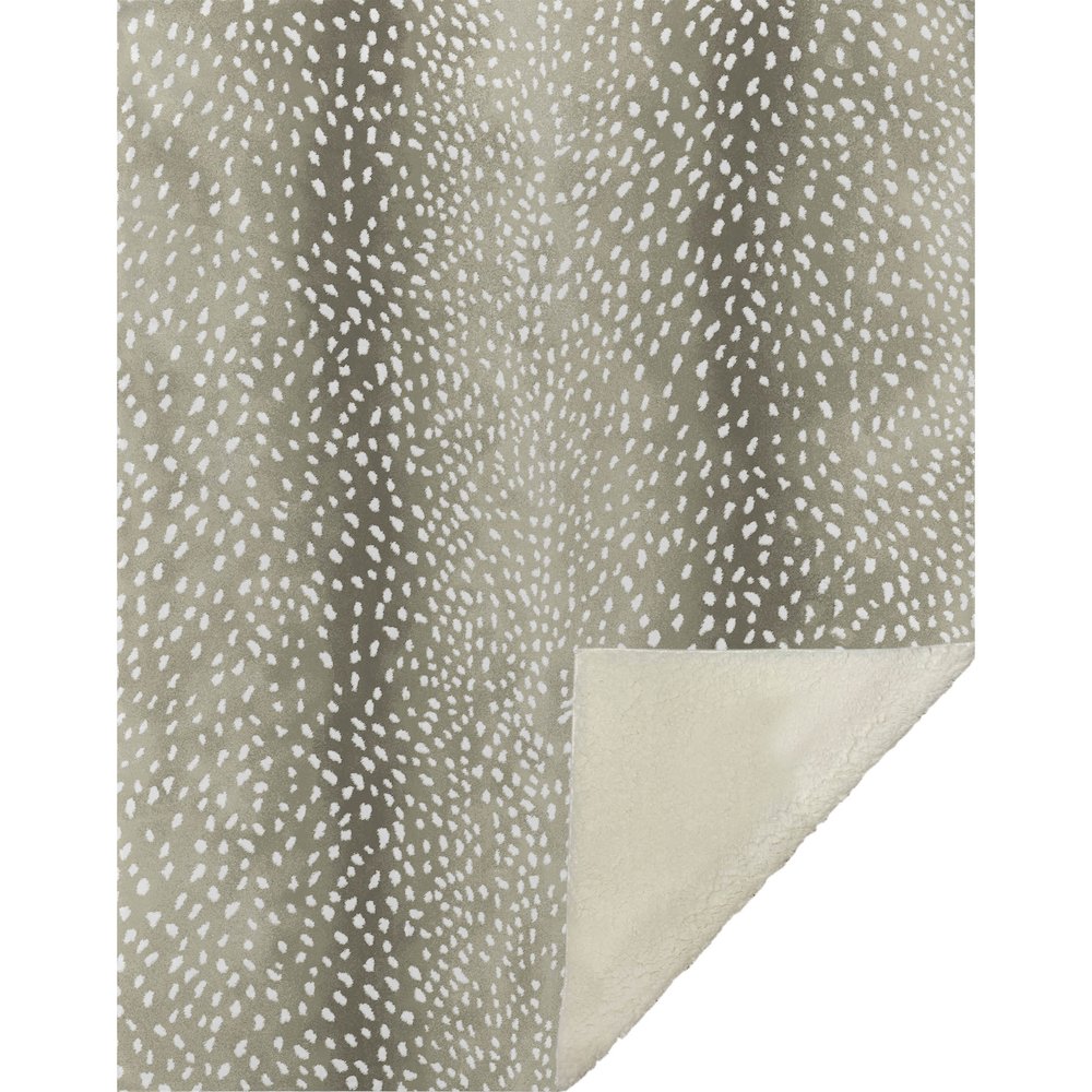 Premium Machine Washable ASB44 Fawn 50" x 70" Sherpa Throw Blanket. Picture 1