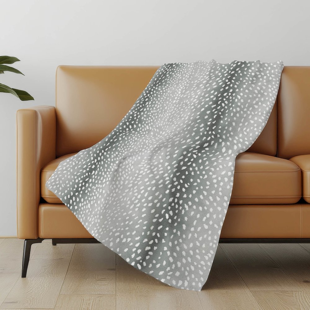 Premium Machine Washable ASB44 Gray 50" x 70" Sherpa Throw Blanket. Picture 4