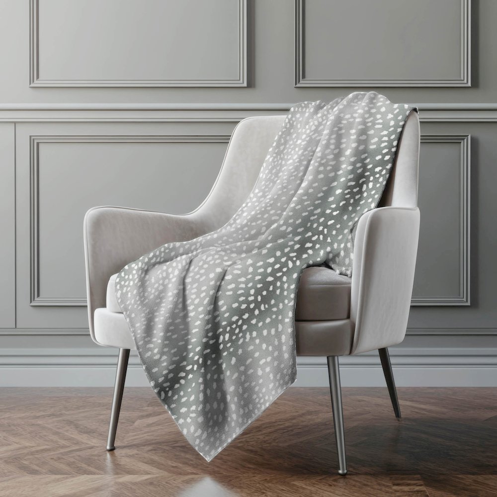 Premium Machine Washable ASB44 Gray 50" x 70" Sherpa Throw Blanket. Picture 5