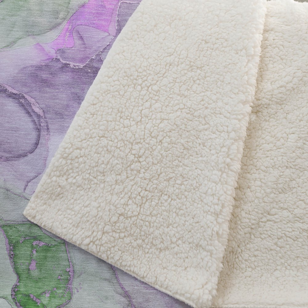 Premium Machine Washable ASB500 Purple 50" x 70" Sherpa Throw Blanket. Picture 2