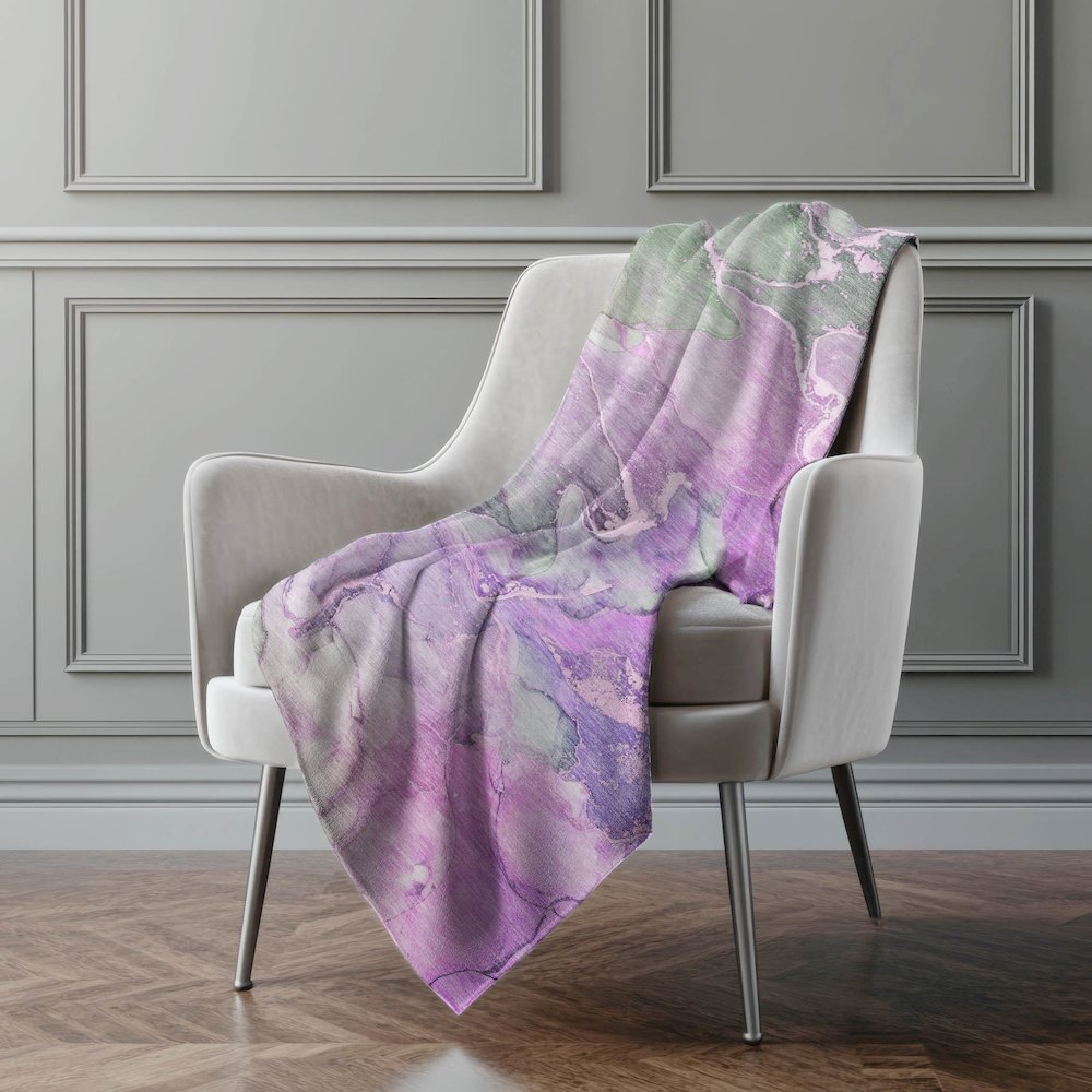 Premium Machine Washable ASB500 Purple 50" x 70" Sherpa Throw Blanket. Picture 4