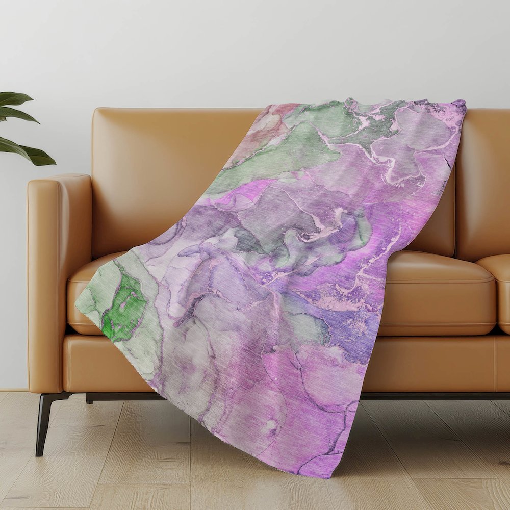 Premium Machine Washable ASB500 Purple 50" x 70" Sherpa Throw Blanket. Picture 5